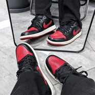 耐克（NIKE）Air Jordan 1 LOW AJ1黑白熊貓男女低幫復(fù)古休閑運(yùn)動(dòng)籃球鞋 DC0774-061黑紅 36