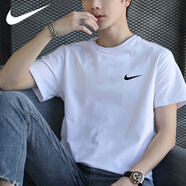 NBA KIDS-NIKE耐ke純棉t恤男新款夏季寬松休閑上衣跑步運(yùn)動(dòng)體恤上衣半袖男 耐克AR6030-100白 L /建議(120-140斤)