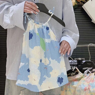 小還美新款女童公主裙夏季吊帶裙童背心裙中大童連衣裙女寶睡裙 晴朗天空裙 120 cm