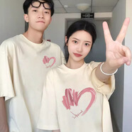 笙韻情侶裝夏季短袖t恤2025套裝一男一女結(jié)婚登記衣服團(tuán)班服定制 杏色男+杏色女 L 男+女L