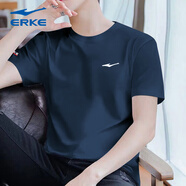 鴻星爾克（ERKE）短袖薄款透氣運(yùn)動(dòng)T恤2025新款夏季速干運(yùn)動(dòng)服寬松上衣半袖體恤男 礁石藍(lán) M (165/84A)