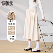 雪茜曼糯米半身裙女春秋遮胯顯瘦中長(zhǎng)裙A字高腰防走光裙子女