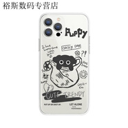 派欽適用于iPhone 15ProMax手機殼蘋(píng)果15/14不撞款k50紅米mate60榮耀vivo手機殼 袋子小黑狗【升級版-透明軟殼】 iPhone 6Plus/6SPlus 通用