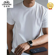 老爺車（LAOYECHE）男士T恤簡(jiǎn)約酒紅色收袖口短袖男款修身顯瘦顯肌肉健身運(yùn)動(dòng)小領(lǐng)口 白色 3XL (適合)160-175斤