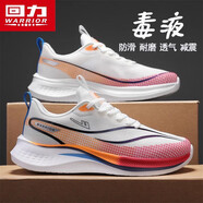 回力男鞋子夏季透氣學(xué)生休閑運動跑步超輕軟底減震跑鞋 白/桔/粉  39 