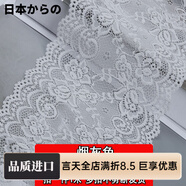 日本進(jìn)口品質(zhì)蕾絲花邊輔料高檔帶彈力服裝短裙下擺袖口加長(zhǎng)領(lǐng)口加 蕾絲花邊煙灰1米 15cm