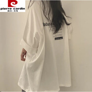 皮爾卡丹（pierre cardin）棉短袖T恤女中長款夏網(wǎng)紅寬松韓版批發(fā)潮牌中長款2025年新款韓國 30718T恤 白色 L