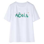 木棉林（mumianlin）中年媽媽女裝240斤大碼衣服夏短袖寬松時(shí)尚穿搭印花棉T恤打底上衣 白色 L 100-120斤