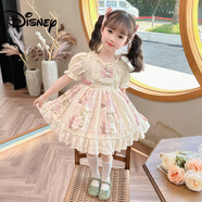 迪士尼（Disney）白色夏季女寶短袖維尼小熊洛麗塔裙子女童洋氣泡泡袖女童連衣裙 小熊維尼連衣裙 110 cm