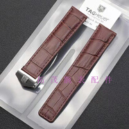 GIOIO泰格豪雅原裝款真皮手表帶男士卡萊拉摩納哥傳承折疊扣20MM 棕色銀扣 20