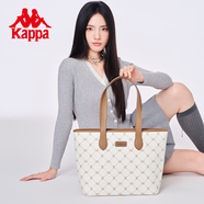 Kappa卡帕 新款正品托特包女大容量學(xué)生上課通勤單肩包百搭手提電腦包 生椰拿鐵棕