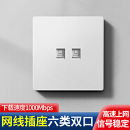 LSNUO有線電視插座面板86網(wǎng)絡(luò)面板雙口6六類千兆面板7七類網(wǎng)線口插座 網(wǎng)線插座六類雙口