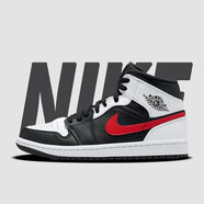 耐克（NIKE）【潮】Nike Air Jordan aj1板鞋男女新款情侶中幫休閑運(yùn)動(dòng)籃球鞋 554725/554724-075紅鉤熊貓 43