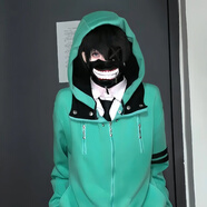 益寶王國金木研綠色外套cos服周邊東京食尸鬼cosplay東京喰種衣服卡通周邊 金木研全套+假發(fā)+面罩+眼罩 XL