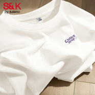 班尼路S&K系列短袖t恤女裝純棉2026新款夏季潮流寬松上衣服小個(gè)子半袖 白-選擇愛(ài) M 【100%純棉】
