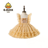 G.DUCKKIDS小黃鴨歐美突突裙洛麗塔公主裙女童洋裝凸凸裙蓬蓬裙童連衣裙英國(guó) 金黃色 110 cm