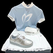 GOLF2025夏高爾夫女裝圓領(lǐng)T恤短袖修身彈力透氣彈力球衣Golf 淡藍色L碼100斤到110斤