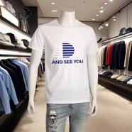 ANDSEEYOU品牌男士短袖無性別T恤夏季新款涼感印花體恤潮流休閑透氣上衣服 白色 XL