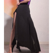 SOSO古典舞長(cháng)裙多情種紗裙復古色網(wǎng)紗抹胸透舞蹈連體衣富貴色上衣 黑色裙子 均碼 xl