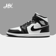 耐克（NIKE）【潮】女鞋Air Jordan中高幫aj1減震休閑透氣防滑運動籃球板鞋 DV0991-101 黑白色 37.5