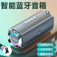 CLAISON藍(lán)牙音箱柏林之音智能音響重低音炮家庭戶外便攜式桌面電腦無線音響家用防水可插卡高音質(zhì)超長續(xù)航 科技灰【智能語音交互丨長續(xù)航】