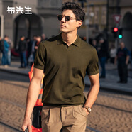 布先生海鷗領(lǐng)針織涼感T恤男士短袖透氣速干商務(wù)POLO 橄欖綠 3XL (190)