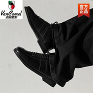 西域駱駝2025春季鞋子透氣黑色休閑鞋感小黑鞋軟底極簡(jiǎn)通勤德訓(xùn)鞋 黑色-駱駝官方品牌官網(wǎng)旗艦 36