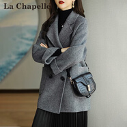 拉夏貝爾（La Chapelle）短外套女裝2025年春秋季新款上衣小個(gè)子小香風(fēng)外套衣服毛呢大衣女 灰色 XL