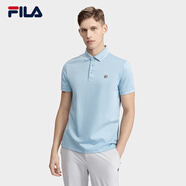 斐樂（FILA）官方男子針織短袖POLO衫夏季商務(wù)翻領(lǐng)針織衫舒適短袖T恤上衣 勿忘我藍(lán)-LB L 175/96A