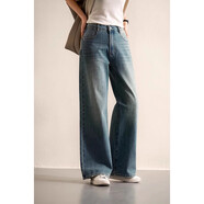 塔馳密司復古做舊牛仔褲春季新款含棉高腰直筒褲女 復古藍 【付款后20天內發(fā)貨】 S 105斤以下