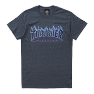 THRASHER【THRASHER官方】FLAME TEE火焰字母印花滑板短袖T恤 王一博同款 深灰紫火焰 2XL