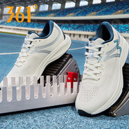 361°男鞋飚速運動(dòng)鞋2025年夏季新款361度男子競速體測訓練跑鞋 羽毛白/仿古灰藍 36