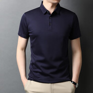小白t夏季新款三代男士短袖防蚊polo純棉小T恤丅i恤 藏青 L 170/50 130-150斤