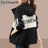 拉夏貝爾（La Chapelle）短外套女裝新品2025年春秋新款韓版毛呢大衣小個(gè)子外套風(fēng)衣上衣女 黑色不夾棉 L