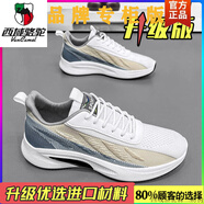 西域駱駝男鞋春季網(wǎng)面透氣網(wǎng)鞋男士百搭休閑跑步減震運動(dòng)增高小白老爹潮鞋 白色(升級款)-駱駝官方品牌 39 標準運動(dòng)碼
