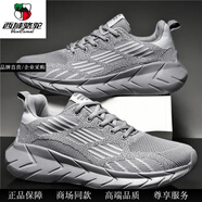 西域駱駝（VANCAMEL）47大碼男鞋子網(wǎng)面夏季45運(yùn)動(dòng)薄款休閑潮流新款透氣男士跑步潮鞋46 灰色SD【G610】 47
