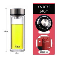 希諾（HEENOOR）雙層玻璃杯隔熱水杯商務(wù)泡茶杯子 XN-7072 340ml 201-300ml