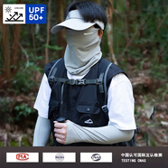 目丸防曬面罩男口罩冰絲面巾遮脖子遮陽全臉脖套秋冬登山騎行防風(fēng)圍脖 灰色-透氣款【帽子+袖套+面罩】 均碼