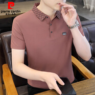 皮爾卡丹（pierre cardin）高端冰絲短袖t恤男翻領(lǐng)半袖體恤polo衫男款夏季2025新款 紅色 L 105-120斤