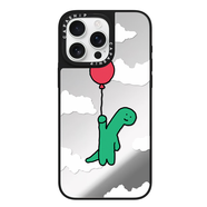 CASE適用蘋果5iPhone4plus6鏡面3promax磁吸可愛恐龍喬古漫xr手機(jī) 銀鏡-氣球恐龍 iPhone 7