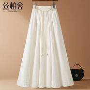 絲柏舍松緊腰半身裙2026夏季新款女裝大擺A字文藝風(fēng)顯瘦中長(cháng)裙