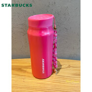 星巴克（Starbucks）杯子夏日多巴胺芭比粉榴蓮吸管玻璃拎繩不銹鋼保溫喝水杯 手機(jī)鏈條隨行杯 350ml