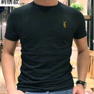 ABERCROMBIE & FITCH小麋鹿af純棉黑色圓領刺繡短袖t恤男2021夏季 05款寶藍色/黃小鹿 05款寶藍色/ 均碼 S95-110斤