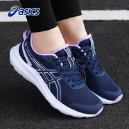 asics亞瑟士女鞋跑步鞋夏季新款耐磨緩沖跑鞋輕便透氣學(xué)生運動(dòng)鞋子女 藍色/紫色 37.5