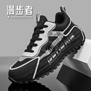 漫步者2025春季新款港風(fēng)時尚百搭減震男鞋女鞋情侶款運動休閑鞋 黑灰 37