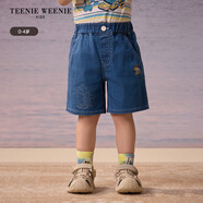 Teenie Weenie Kids小熊童裝25年夏季新款男寶寶休閑百搭牛仔短褲 淺藍色 110 cm