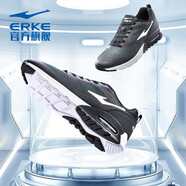 鴻星爾克（ERKE）男鞋運動鞋跑步鞋經(jīng)典款網(wǎng)面耐磨減震氣墊鞋潮流學生休閑運動鞋 正黑/淺灰 39