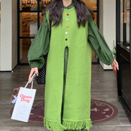 XCFREHT秋季新款流蘇馬甲針織連衣裙+木耳邊長(cháng)款襯衫裙子時(shí)尚兩件套裝女 單件毛衣 【收藏店鋪優(yōu)先發(fā)貨】 M  【建議100斤-110斤內】