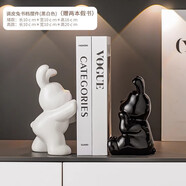 赟婭創(chuàng)意福鹿桌面擺件玄關(guān)客廳酒柜電視柜精致裝飾品喬遷送禮搬家禮物 調(diào)皮兔書檔 送隨機仿真書兩本