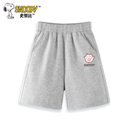 史努比女童短褲夏季中大童女孩純棉褲子兒童運動(dòng)休閑時(shí)尚百搭五分褲子 灰 伸爪努比X 100